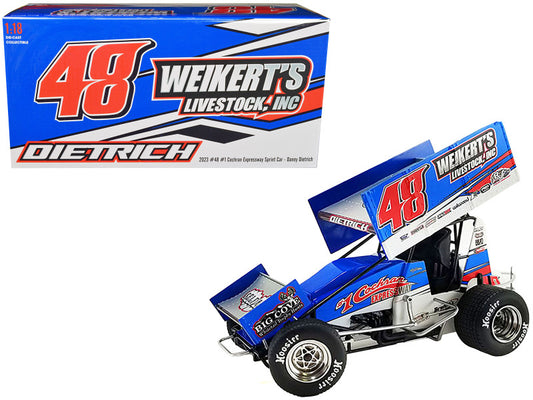 Winged Sprint Car #48 Danny Dietrich Cochran Expressway Weikert's Livestock Inc Gary Kauffman Racing World of Outlaws (2023) 1/18 Diecast Car by ACME