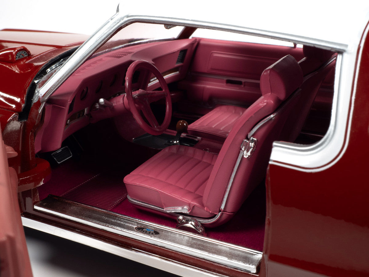 1969 Pontiac Royal Bobcat Grand Prix Model J Matador Red with White Top and Red Interior 1/18 Diecast Model Car by Auto World