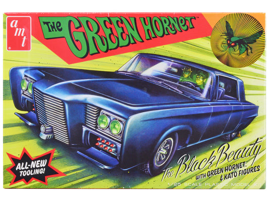 Black Beauty "The Green Hornet" (1966–1967) TV Series with Green Hornet and Kato Figures 1/25 Scale Skill 2 Model Kit by AMT