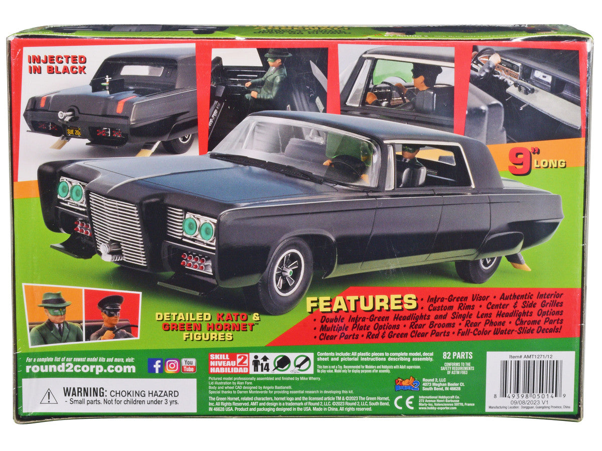 Black Beauty "The Green Hornet" (1966–1967) TV Series with Green Hornet and Kato Figures 1/25 Scale Skill 2 Model Kit by AMT