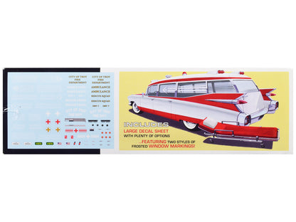 1959 Cadillac Ambulance with Gurney Accessory 1/25 Scale Skill 2 Model Kit by AMT