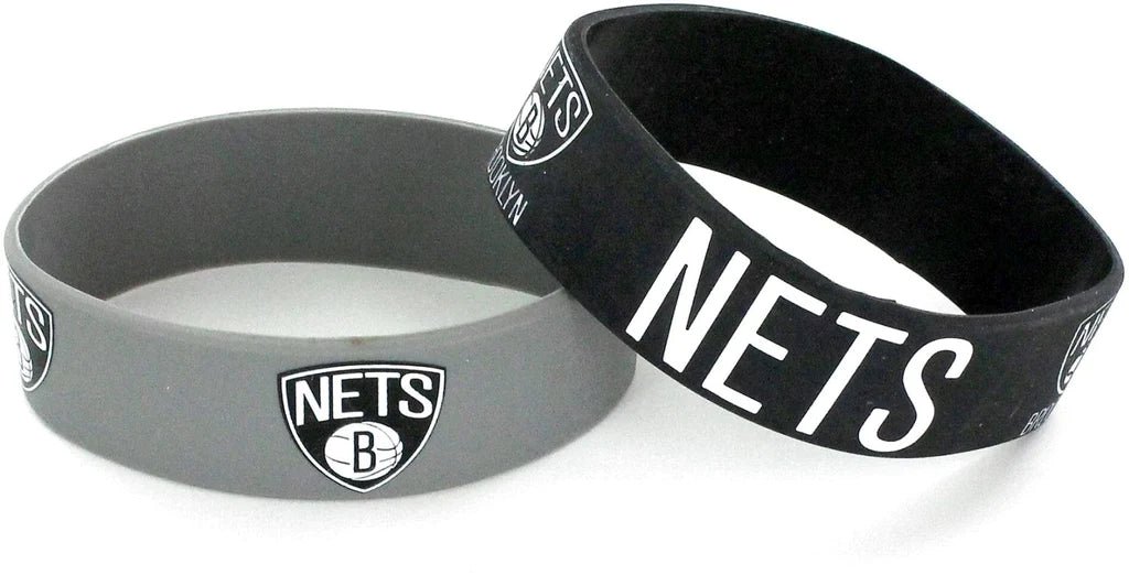 Brooklyn Nets Pack of 2 Silicone Bracelet by Aminco