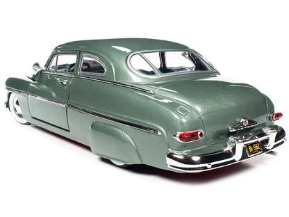 rear view of Auto World 1949 Mercury Eight Coupe 1/18 diecast model. New, limited edition, featuring real rubber tires, detailed interior, and officially licensed.