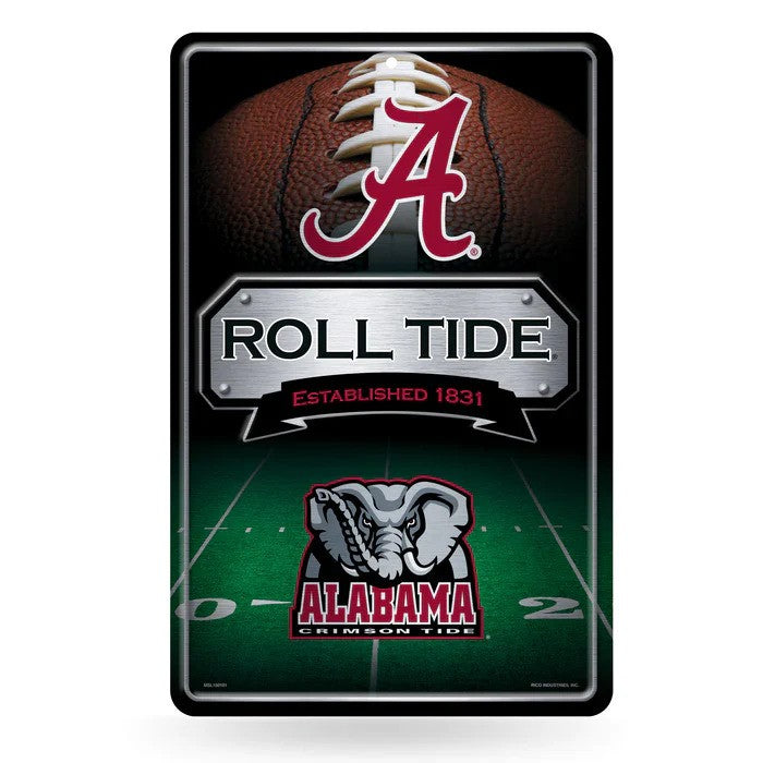 Alabama Crimson Tide 11"x17" Large Embossed Metal Wall Sign by Rico