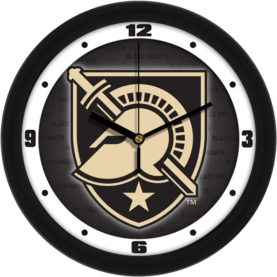 Army Black Knights 11.5-inch wall clock with team colors and durable mineral glass by Sun Time