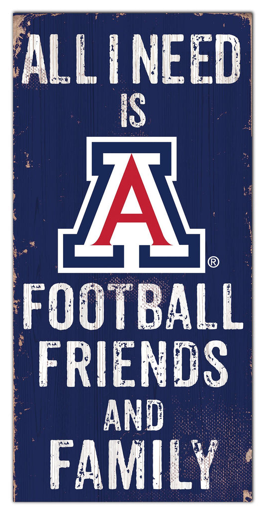 Arizona Wildcats 6" x 12" Football Friends and Family Sign by Fan Creations