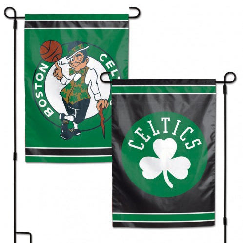 Boston Celtics 12x18 two-sided garden flag with vibrant NBA graphics on durable polyester by Wincraft