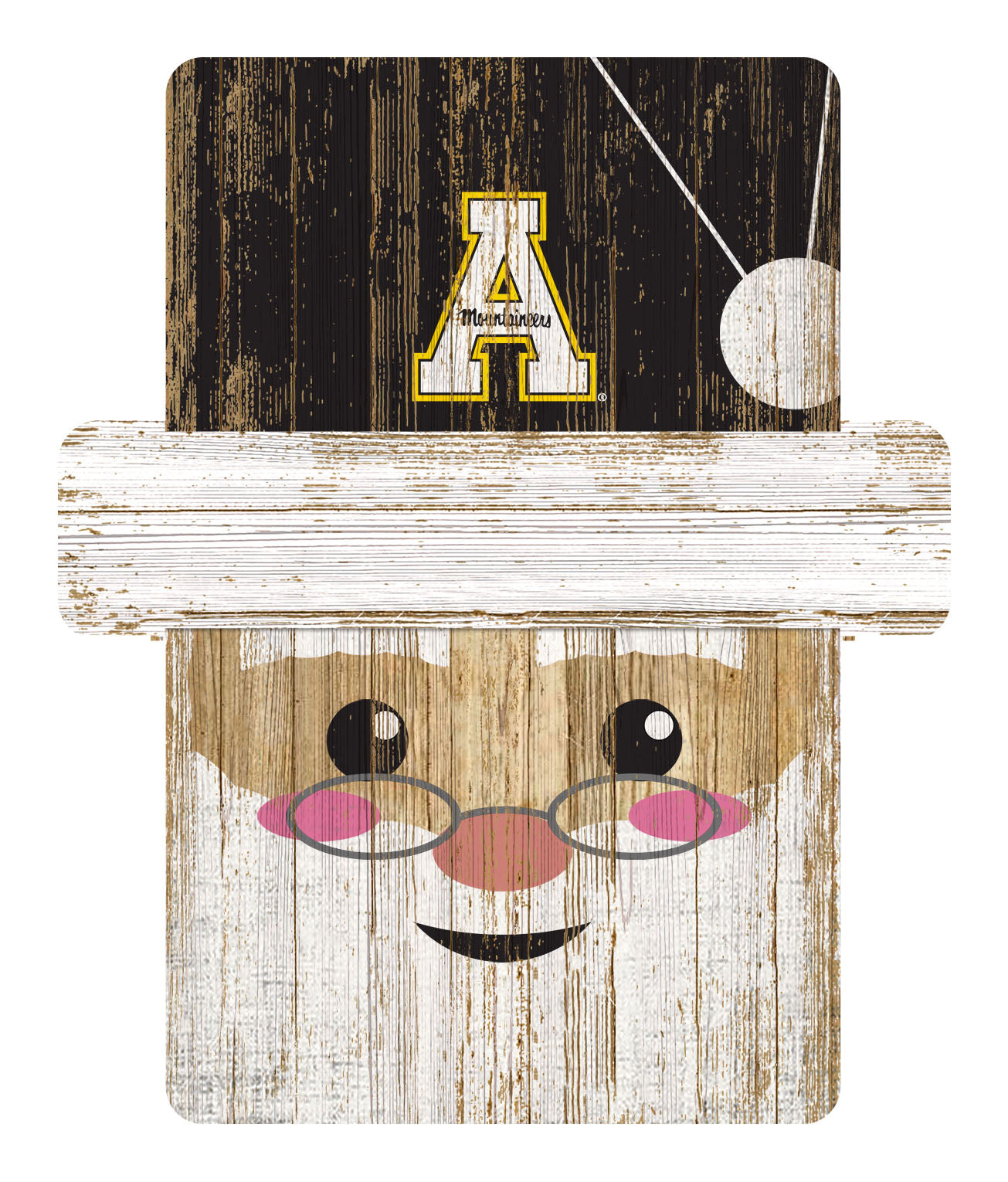 Appalachian State Mountaineers Santa Ornament by Fan Creations