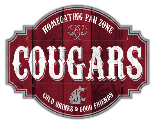 Washington State Cougars 24" Homegating Distressed Sign by Fan Creations