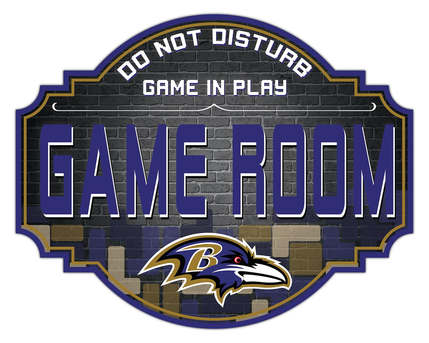 Baltimore Ravens 12" Tetris Game Room Tavern Sign by Fan Creations