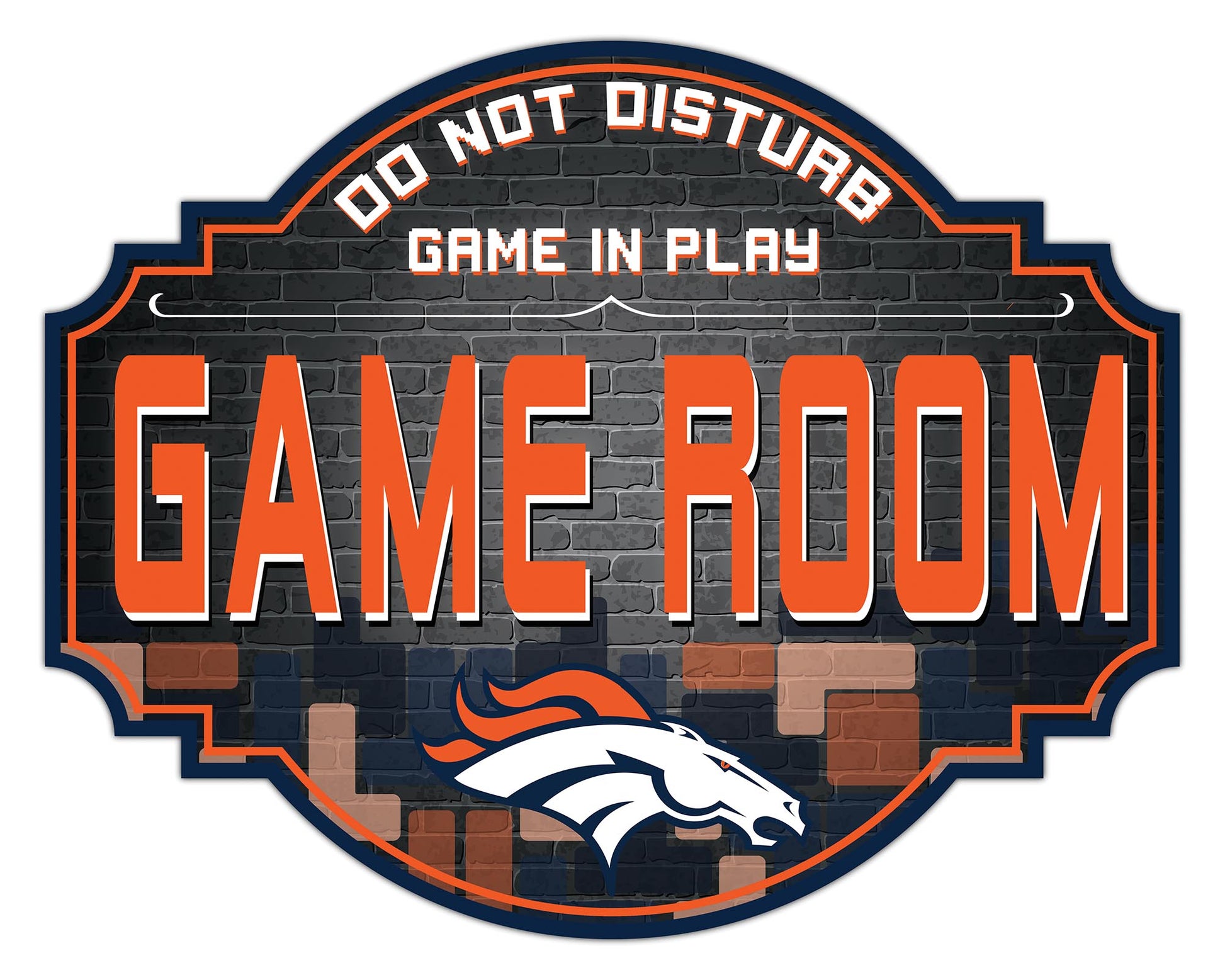 Display your Broncos pride with this 12x12 game room tavern sign. Made in the USA with MDF, featuring team colors and graphics.