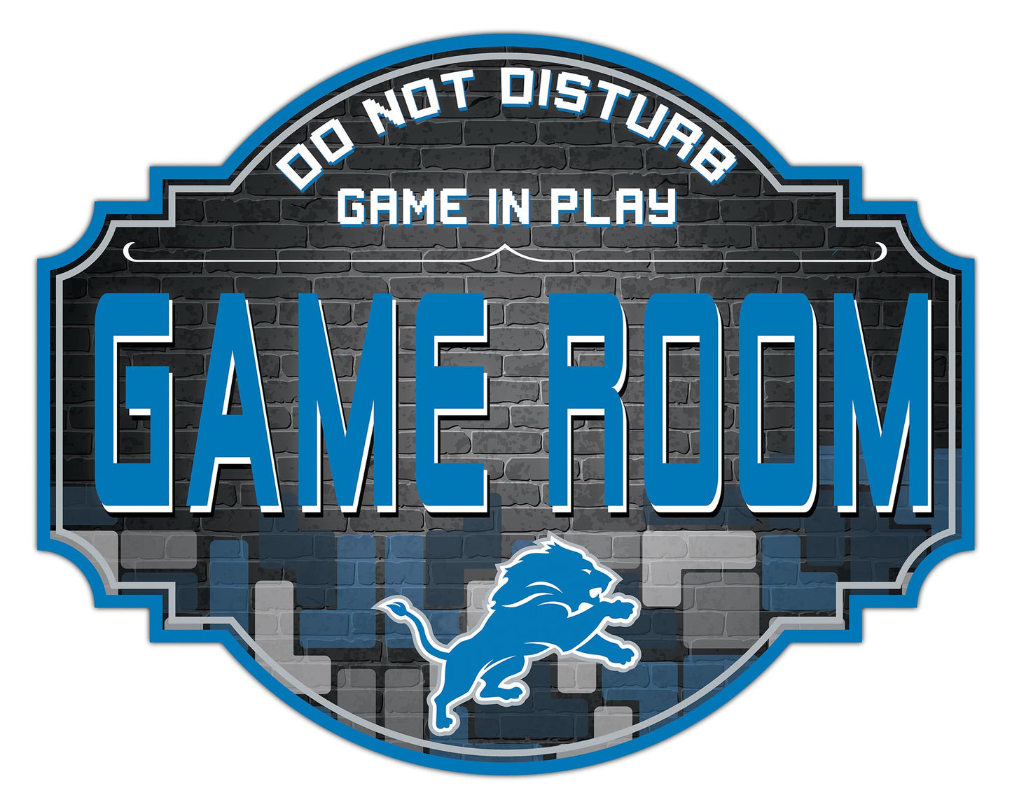 Detroit Lions 12" Tetris Game Room Tavern Sign by Fan Creations