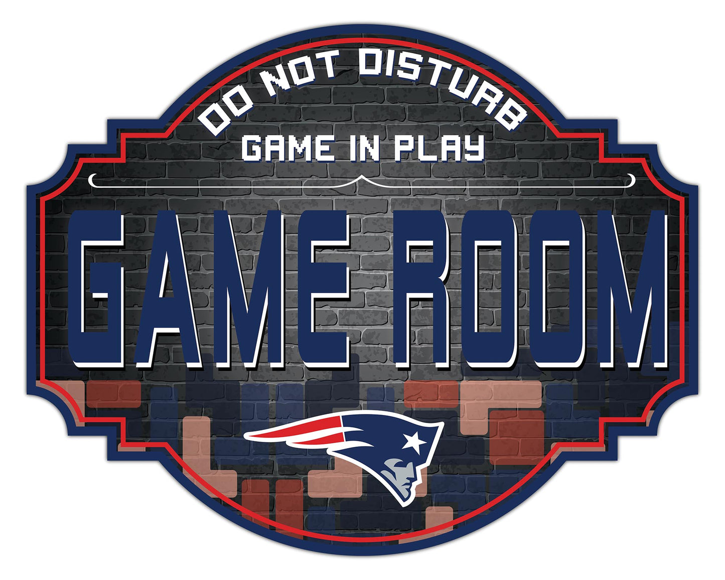 New England Patriots 12" Tetris Game Room Tavern Sign by Fan Creations