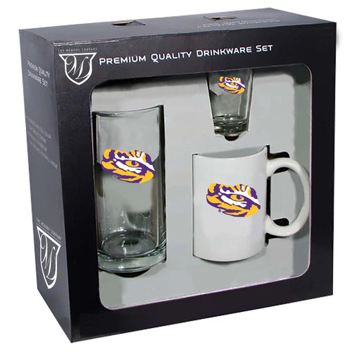 LSU Tigers 3pc. Drinkware Set by The Memory Company