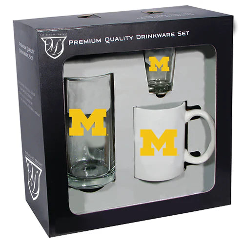 Michigan Wolverines 3pc. Drinkware Set by The Memory Company