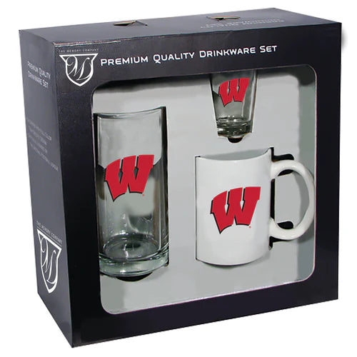 Wisconsin Badgers 3pc. Drinkware Set by The Memory Company