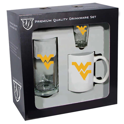 West Virginia Mountaineers 3pc. Drinkware Set by The Memory Company