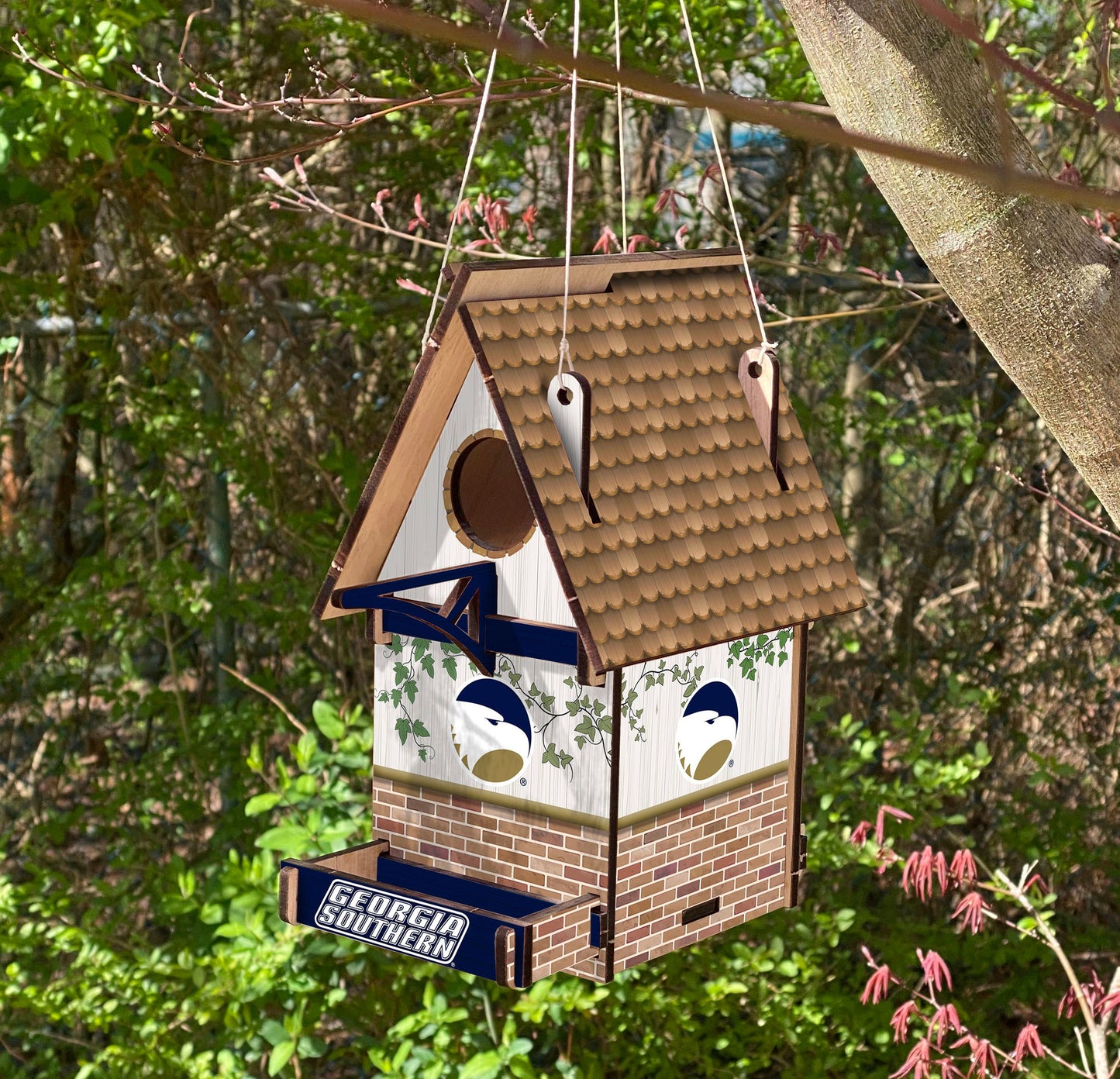 Georgia Southern Eagles Wood Birdhouse by Fan Creations