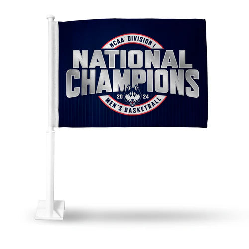 UConn Huskies 2024 NCAA Men's Basketball National Champions Car Flag by Rico