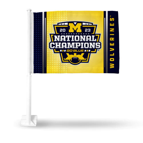 Michigan Wolverines 2023-24 CFP National Champions Car Flag by Rico