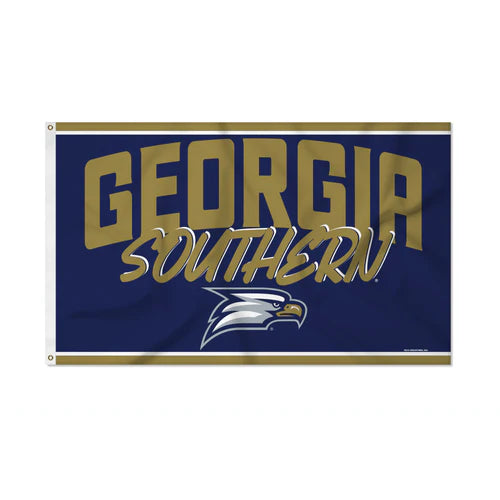 Georgia Southern Eagles NCAA Script Banner Flag: 3' x 5' polyester flag with vibrant team colors and graphics. Officially licensed by NCAA. By Rico Industries.