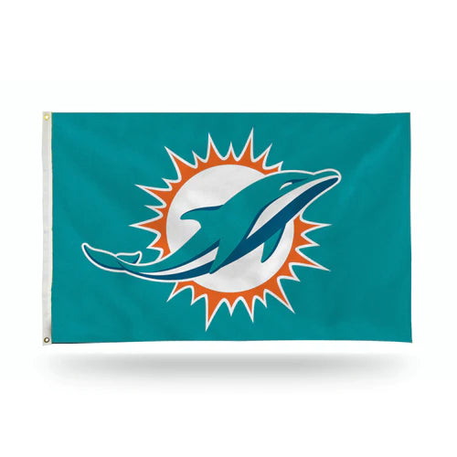 Miami Dolphins Classic Design 3' x 5' Single Sided Banner Flag by Rico Industries