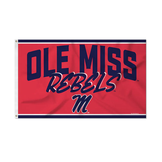 Mississippi {Ole Miss} Rebels NCAA Script Banner Flag by Rico