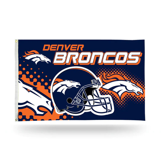 Denver Broncos Helmet 3' x 5' Banner Flag by Rico Industries