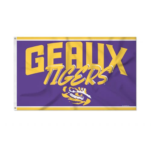 LSU Tigers 3' x 5' Script Banner Flag by Rico