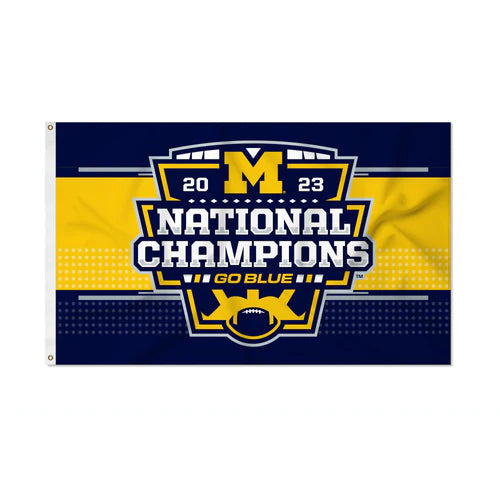 Michigan Wolverines 2023-24 CFP National Champions 3X5 Banner Flag by Rico