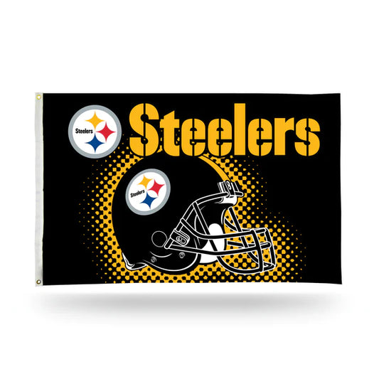 Pittsburgh Steelers Helmet Design 3' x 5' Banner Flag by Rico Industries
