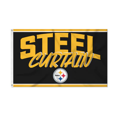 Pittsburgh Steelers 3' x 5' Script Banner Flag by Rico