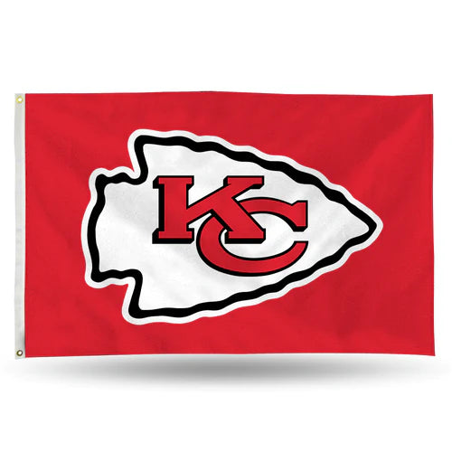 Kansas City Chiefs Classic Design 3' x 5' Single Sided Banner Flag by Rico