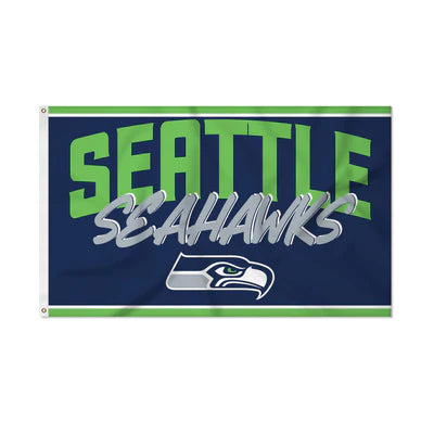 Seattle Seahawks 3' x 5' Script Banner Flag by Rico
