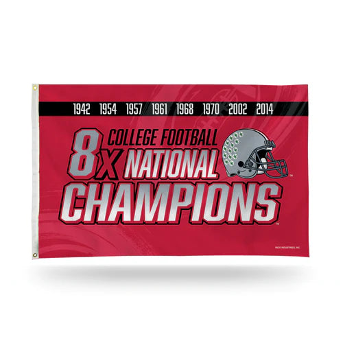 Ohio State Buckeyes 8X College Football National Champions 3' x 5' Banner Flag by Rico