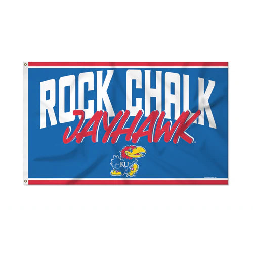 Kansas Jayhawks 3' x 5' Script Banner Flag by Rico
