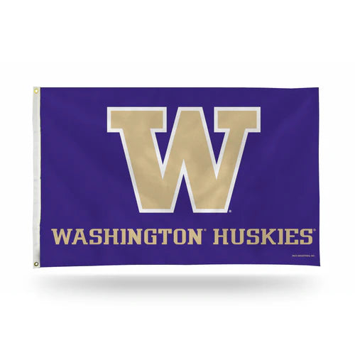 Washington Huskies Classic Design 3' x 5' Single Sided Banner Flag by Rico