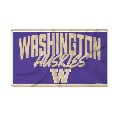 Washington Huskies 3' x 5' Script Banner Flag by Rico