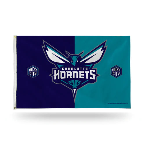 Charlotte Hornets Classic Design 3' x 5' Single Sided Banner Flag by Rico Industries