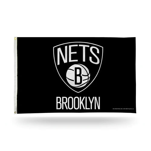 Brooklyn Nets Classic Design 3' x 5' Single Sided Banner Flag by Rico Industries