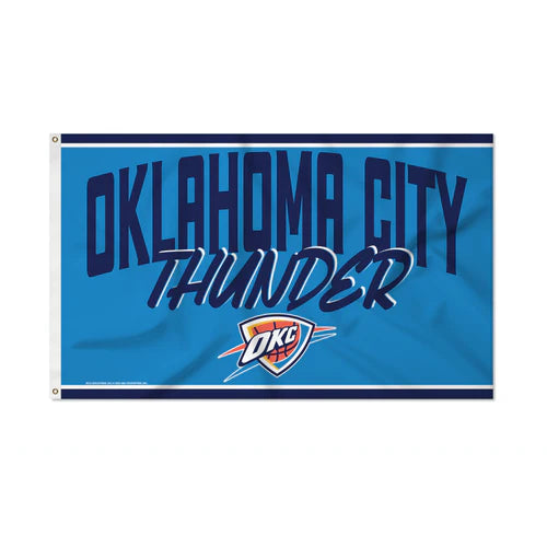 Oklahoma City Thunder Script Design 3' x 5' Banner Flag by Rico