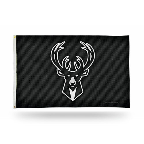 Milwaukee Bucks Carbon Fiber Design 3' x 5' Banner Flag by Rico Industries