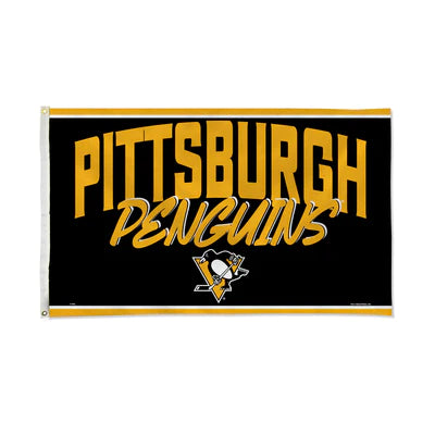 Pittsburgh Penguins 3' x 5' Script Banner Flag by Rico