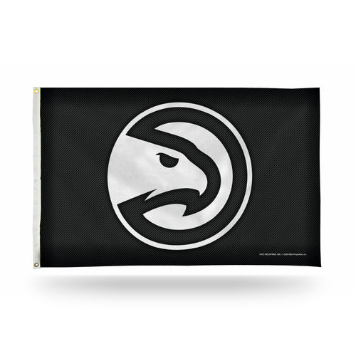 Atlanta Hawks Carbon Fiber Design 3' x 5' Banner Flag by Rico Industries