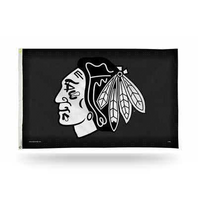 Chicago Blackhawks 3' x 5' Carbon Fiber Design Banner Flag by Rico
