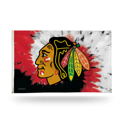 Chicago Blackhawks 3' x 5' Tie Dye Design Banner Flag by Rico