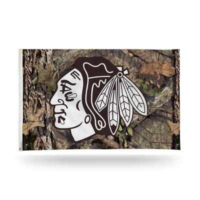 Chicago Blackhawks 3' x 5' Mossy Oak Camo Break-Up Country Banner Flag by Rico