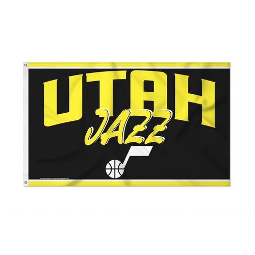 Utah Jazz Script Design 3' x 5' Banner Flag by Rico