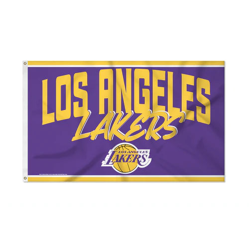 Los Angeles Lakers Script Design 3' x 5' Banner Flag by Rico
