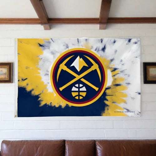 Denver Nuggets Tie Dye Design 3' x 5' Banner Flag by Rico Industries